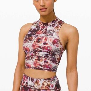 Lululemon Everlux & Mesh Cropped Tank Padded Bra Urbantricity Multi Size 8